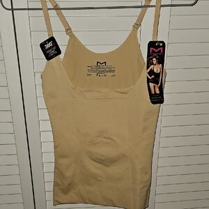 NWT MAIDENFORM SLIM WAISTERS SHAPE WYOB TOP TUMMY CONTROL BEIGE sz M